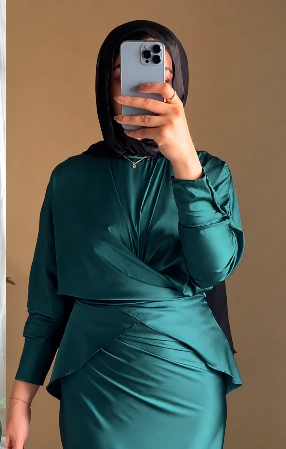 Harir wrapped satin set