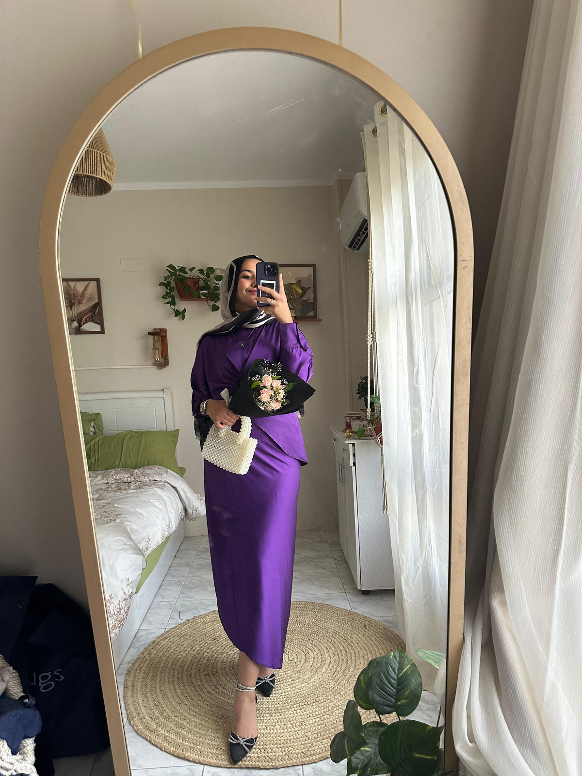 Harir wrapped satin set