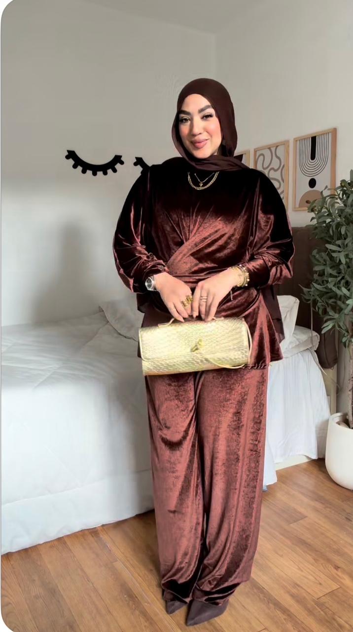 velvet pants set