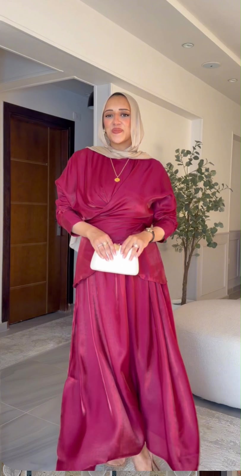 Cloche shimmer set ( blouse, cloche skirt)